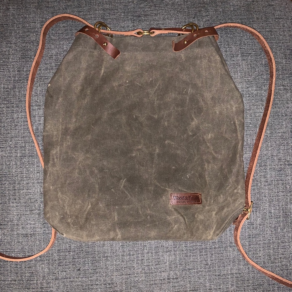 Wood & Faulk Shuttle Pack- waxed cotton